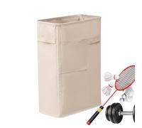 Yoga Mat Organizer Basket - Corner Oxford Cloth Yoga Mat Rack | Multipurpose Basket Holder with Side Pocket, Washable Storage Ideal for Home Gym Studio Bedroom Fitness Room Equipment, 19x39x53cm Beige