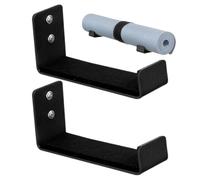 Yoga Mat Rack - 2 Pieces Aluminum Wall Storage Hanger for Yoga Mats, Foam Rollers, Resistance Bands, Towels with Strap, Space-Saving Organizer for Gym, Apartment, Closet, Home, Office
