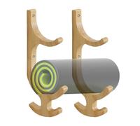 Yoga Mat Rack - Wall Mount for Storage | Wooden Frame with 4 Hooks, Compact Organizer Design, Functional Gym Accessory, Neat Equipment Setup, Easy Installation