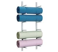 Yoga Mat Wall Storage Rack,Wall Mounted Yoga Mat Rack Storage Organizer, Large Capacity Metal Foam Roller/Exercise Mats Display Stand, Heavy Duty Gym Yoga Mat Holder(Black 9 Tier)