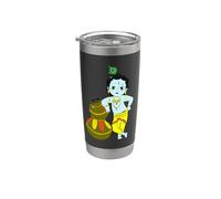 Yoga Meditación Espiritual Dios hindú Krishna Vaso térmico de acero inoxidable de doble pared