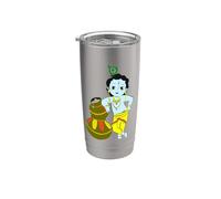 Yoga Meditación Espiritual Dios hindú Krishna Vaso térmico de acero inoxidable de doble pared