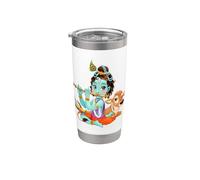 Yoga Meditación Espiritual Hindú Dios Krishna Vaso térmico de acero inoxidable de doble pared