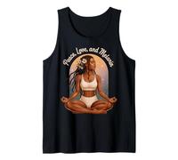 Yoga Melanina Negro Mujeres Namaste Paz Meditación Amor Yoga Camiseta sin Mangas