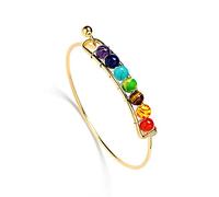 Yoga Muticolor Energy, cuentas de joyería de piedra natural, 7 pulseras y brazaletes de equilibrio de Chakra para mujeres, hombres, joyería, oro