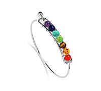 Yoga Muticolor Energy, cuentas de joyería de piedra natural, 7 pulseras y brazaletes de equilibrio de Chakra para mujeres y hombres, joyería de plata