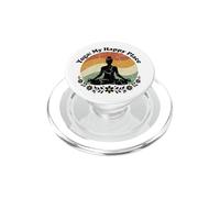 Yoga My Happy Place Retro Meditación Lotus Pose Botánico PopSockets PopGrip para MagSafe