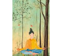 Yoga Notebook With Lined Paper: 6 by 9 inch Paperback Notebook With Nature Aesthetic And Meditating Woman