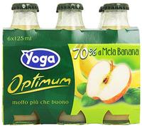 Yoga Optimum Apple & Banana Fruit Juice Drink Beverage 6x125ml Bottles