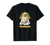 Yoga Panda Buda Flota Namaste meditación Flores Amarillas Camiseta