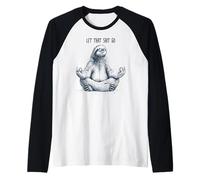 Yoga Perezoso Meditando Divertido, Perezoso Yogui Camiseta Manga Raglan
