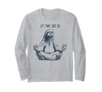 Yoga Perezoso Meditando Divertido, Perezoso Yogui Manga Larga