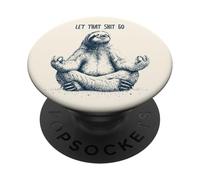 Yoga Perezoso Meditando Divertido, Perezoso Yogui PopSockets PopGrip Adhesivo