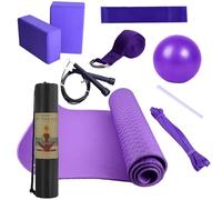 Yoga Pilates Stick Para El Hogar - Kit De Pilates Con Banda De Resistencia | Estera De Ejercicio Con Bloques De Yoga | Equipo De Fitness Para Mujeres Y Hombres Incluye Banda De Resistencia