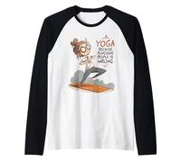 Yoga Porque Golpear a la Gente está Mal Amantes del Yoga Yoga Divertido Camiseta Manga Raglan