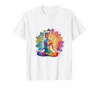 Yoga Pose meditación práctica OM Flor de Loto Namaste Color Camiseta gráfica económica, Hombre, Blanco, XL