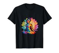 Yoga Pose meditación práctica OM Flor de Loto Namaste Color Camiseta gráfica económica, Hombre, Negro, S