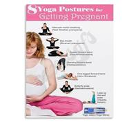 Yoga Poses for Fertility Journey Poster Mindful Movement Guide Canvas Print for Nursery or Yoga Room Decor(Unframed,08x12inch(20x30cm))