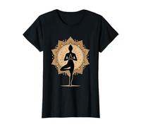Yoga Postura Árbol Mandala Loto Equilibrio Chakra Energía Camiseta