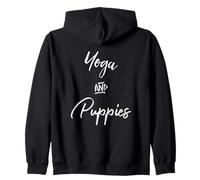 Yoga & Puppies Namastay Home with Dog Doing Yoga Lovers Yogi Sudadera con Capucha