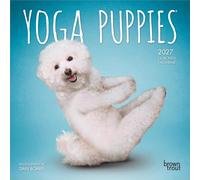 Yoga Puppies Official 2027 7 X 14 Inch (Hanging) Monthly Mini Wall Calendar
