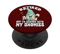 Yoga Retirement GNOME Graphic For Wine Mom Retired Grandma PopSockets PopGrip Adhesivo