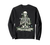 Yoga Skeleton Meditating Floral Vintage Halloween Sudadera