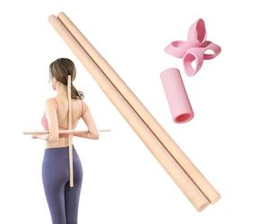 Yoga Stick | 2 Pieces Pilates Stretching Pole | Adult Hump Corrector Bar | for Runners Beginners Professionals Home Office Gym Studio Living Room