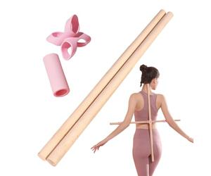 Yoga Stick - Barra Correctora De Para Adultos | Poste De Estiramiento De Pilates De 2 Piezas | For Runners Beginners Professionals Home Office Gym Studio Living Room Physical Workout Exercise D