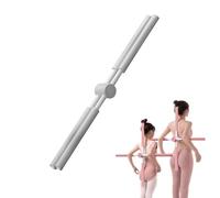 Yoga Stick Posture Corrector, Adjustable Anti-Hunchback Yoga Stick with Stainless Steel Core & Foam, Back Cross Training Stick for Stretching Ejercises Pilates Fitness Adults Children (A-Grey)