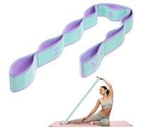 Yoga Stretching Strap, Yoga Stretch Gurt, Stretching Band mit 8 Schleifen, Fitnessband, Fitness, Stretchband, Gymnastisch Elastisch für Pilates, Tanzz, Gymnastik, Effektives Dehnung (Pfauenblau)