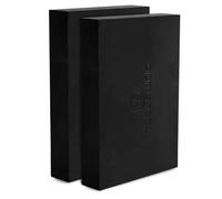 Yoga Studio Bloque de yoga - 30 cm x 20 cm x 5 cm, bloque de EVA antideslizante, paquete doble, accesorio ligero para ejercicio (negro)