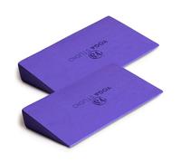 Yoga Studio Bloques de cuña de yoga EVA - 2 unidades (par) | Tabla inclinada doble | Estirador de pantorrilla | Espuma EVA ligera | Mini medias cuñas | Cuña de yoga antideslizante para muñecas y manos