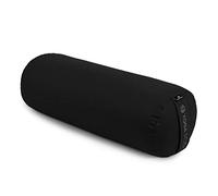 Yoga Studio Cojín de yoga | Relleno de cáscaras de trigo sarraceno orgánico de la UE | (certificado GOTS) | Funda exterior de algodón orgánico extraíble y lavable | Ideal para yoga, meditación (negro)