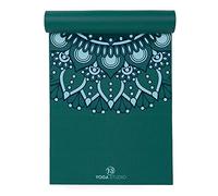 Yoga Studio Esterilla de yoga diseñada - 183 cm x 61 cm, tapete de yoga antideslizante de 6 mm, alfombrilla de PVC a prueba de desgarros (estera verde azulado Mandala)