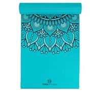 Yoga Studio Tapete de yoga adhesivo diseñado | Oeko-Tex a prueba de desgarros antideslizante | Entrenamiento Ejercicio Gimnasio Fitness Mandala Yoga y Pilates Mat | 183 cm x 61 cm x 6 mm - Mandala