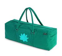 Yoga Studio Ys/Kitbag/Solidcolours/Turq 71 x 23 x 18 cm, Bolsa de algodón para Esterilla de Yoga con Bolsillos de Almacenamiento, Cierre YKK Jade, Unisex Adulto, Verde a Rayas, Size:71cmx23x18cm