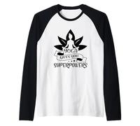 Yoga te da superpoderes Lotus Meditación Pose Camiseta Manga Raglan