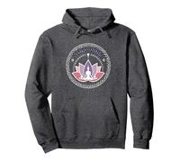 Yoga Vibes: Logotipo de meditación de Loto Zen para el Bienestar Sudadera con Capucha, Unisex para Adultos, Jaspeado Oscuro, S