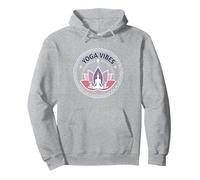 Yoga Vibes: Logotipo de meditación de Loto Zen para el Bienestar Sudadera con Capucha, Unisex para Adultos, Gris Jaspeado, M