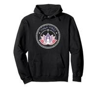 Yoga Vibes: Logotipo de meditación de Loto Zen para el Bienestar Sudadera con Capucha, Unisex para Adultos, Negro, XL