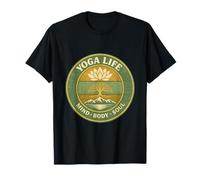 Yoga Vida Mente Cuerpo Alma Vintage Retro Regalo para Yogis Camiseta