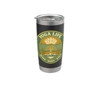 Yoga Vida Mente Cuerpo Alma Vintage Retro Regalo Para Yogis Vaso térmico de acero inoxidable de doble pared