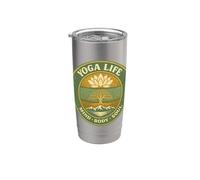 Yoga Vida Mente Cuerpo Alma Vintage Retro Regalo Para Yogis Vaso térmico de acero inoxidable de doble pared