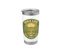 Yoga Vida Mente Cuerpo Alma Vintage Retro Regalo Para Yogis Vaso térmico de acero inoxidable de doble pared