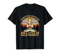 Yoga vintage con texto en inglés "I'm Mostly Peace Love And Light" Camiseta