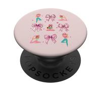 Yoga Yogi Meditación Entrenamiento Chica Coqueta Arco Rosa Mamá PopSockets PopGrip Adhesivo