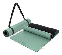 YOGALABS® - Esterilla de yoga premium Estudio 185 x 68 x 0,4 cm (grande) incluye correa de transporte verde Eco PU y caucho natural - Revestimiento antideslizante para gimnasia y pilates,