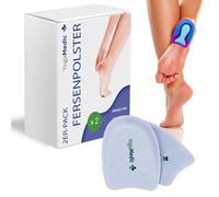 YogaMedic Almohadillas de talón - 2 pares de protectores de talón - Almohadillas de talón de 4 capas para fascitis plantar, soporte de tendinitis de Aquiles, plantillas de almohadillas - Protectores