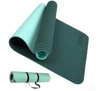 YOGATI Esterilla Yoga con correa de transporte. Esterilla Fitness ideal para yoga, pilates y fitness. Yoga mat para hombres y mujeres. Esterilla Pilates antideslizante. Esterilla Deporte. (verde)